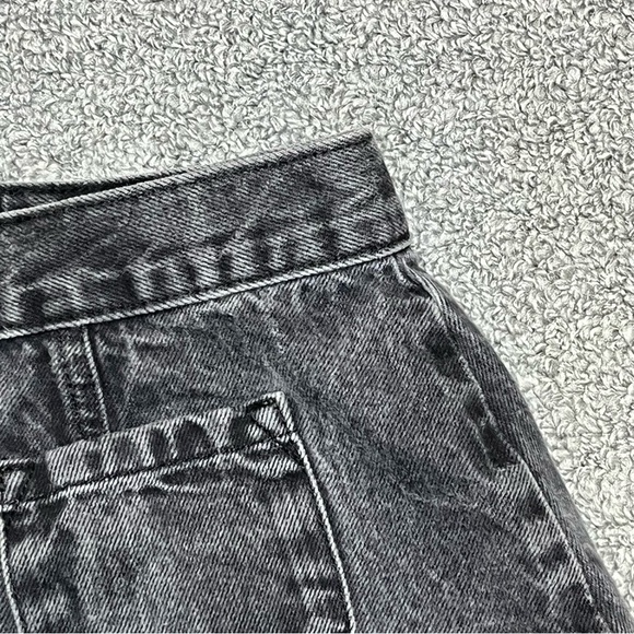 BDG Jean Mini Skirt Womens Size XS Black Front Snap Buttons Pockets - Picture 6 of 11